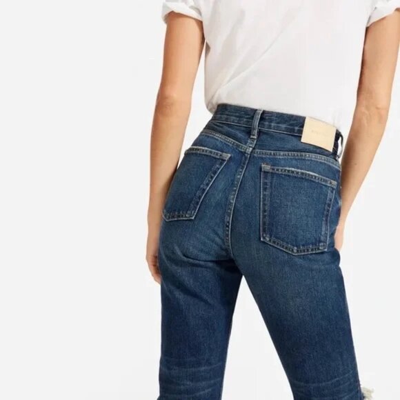 NWT Everlane 90's Cheeky Jean in Vintage Dark Wash Distressed - Picture 6 of 11